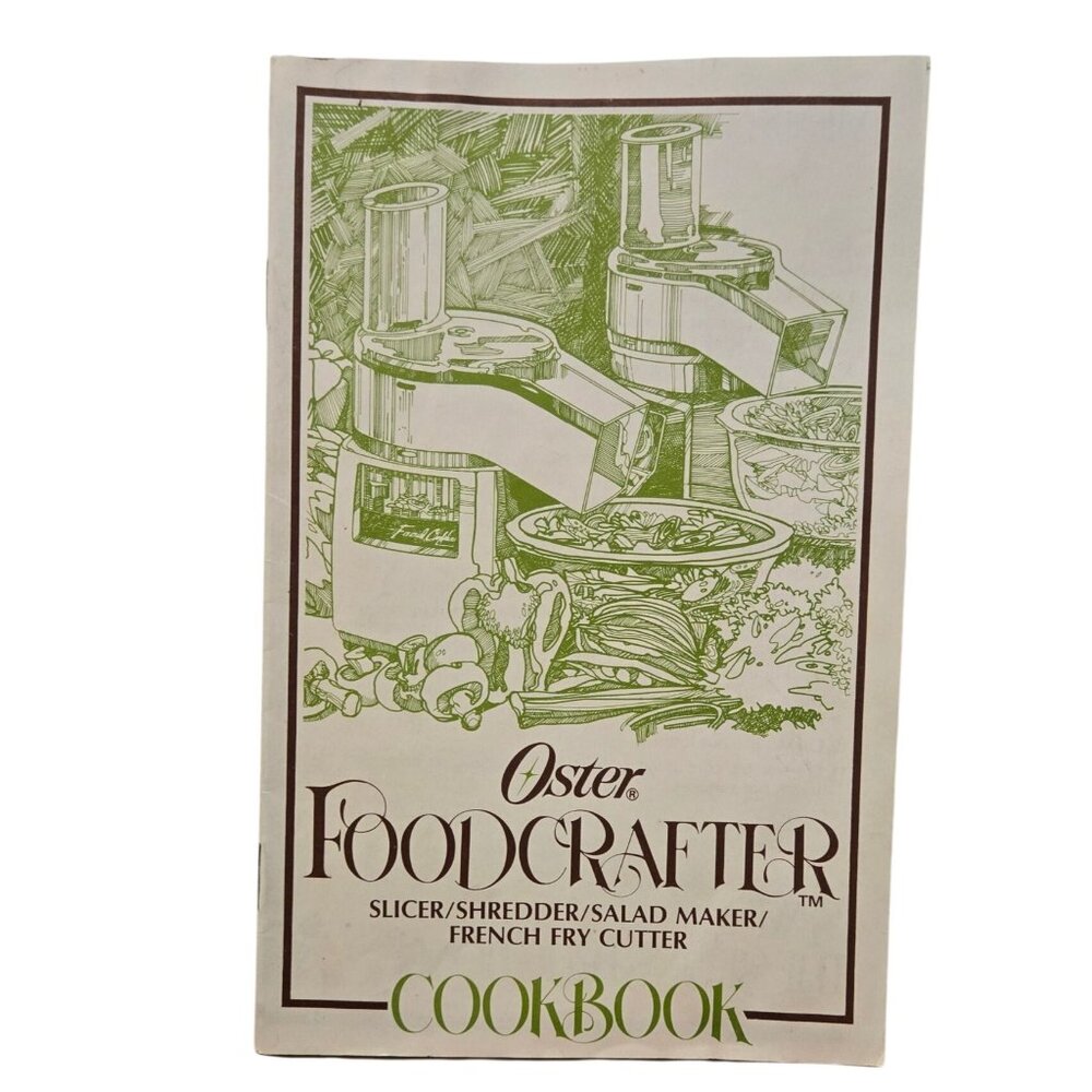 Oster Foodcrafter Cookbook Booklet 1979 Slicer Shredder Fry Cutter Vintage